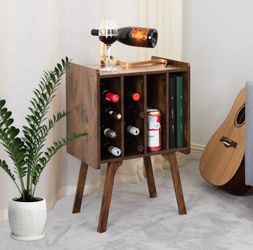 Record Player Stand,Brown Vinyl Record Storage Table with 4 Cabinets Up to 100 Albums.