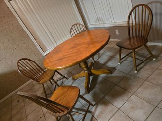 Wooden table and chairs