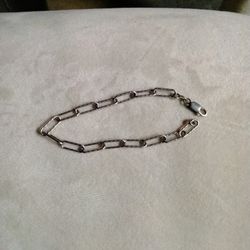 925 Sterling Silver Paper Clip Bracelet 