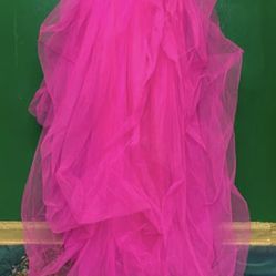 Stunning Pink Tulle Skirt with Train  Size XL  Longest Part of train is 69 inches from waist 