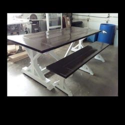 Farmhouse table and bench