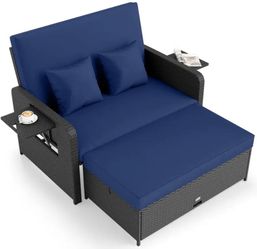 WICKER OUTDOOR DAYBED LOVESEAT