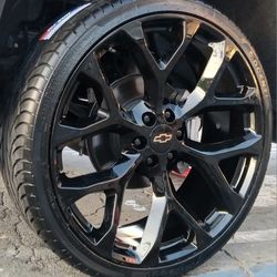 26" 26x10 Chevy Silverado GMC Sierra Replica Wheels & Tires  Tahoe Suburban Escalade Yukon Ram Tundra Titan Rims Rines Llantas.. Setof4 