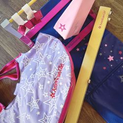 American Girl Gymnastics Gym & 2 Doll Carrier