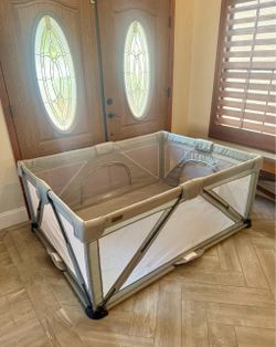 Baby Playpen Large Foldable Gray