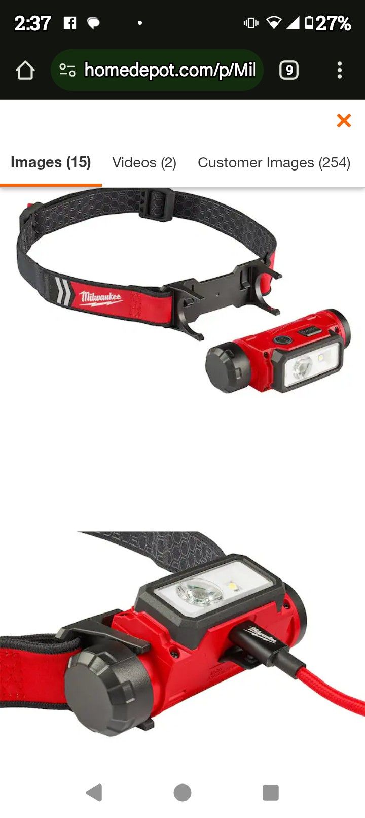 Milwaukee Headlamp 600L