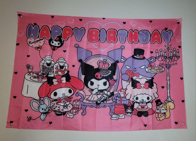 Sanrio- Kuromi & My Melody Banner/Backdrop 3ftX5ft