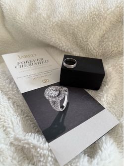 Jared Mens Engraved 10k White Gold Wedding/Anniversary Band Ring Size 10