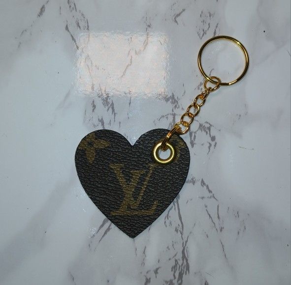 LV Heart Shaped Keychain (Upcycled)