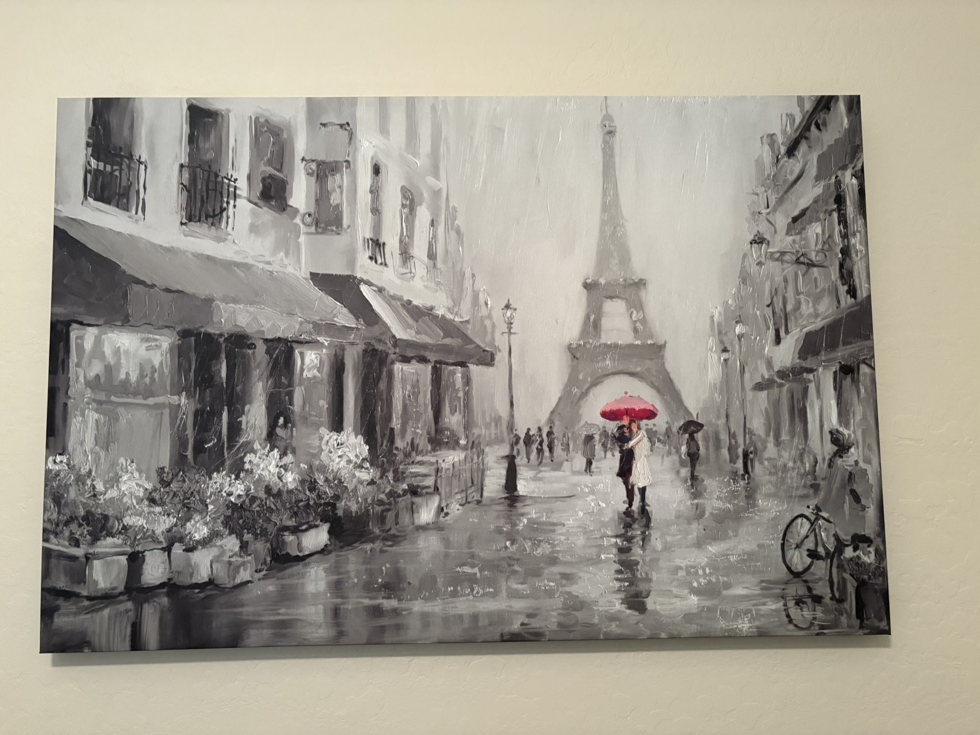 Paris Theme Wall Canvases And Eiffel Tower Wine Rack