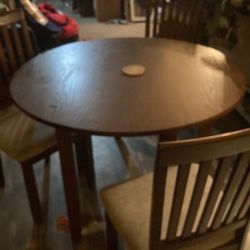 Solid Wood Table 3 Chairs