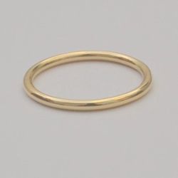 14k Yellow Gold 1.6 mm Plain Round Wire Band Ring Size 6.75