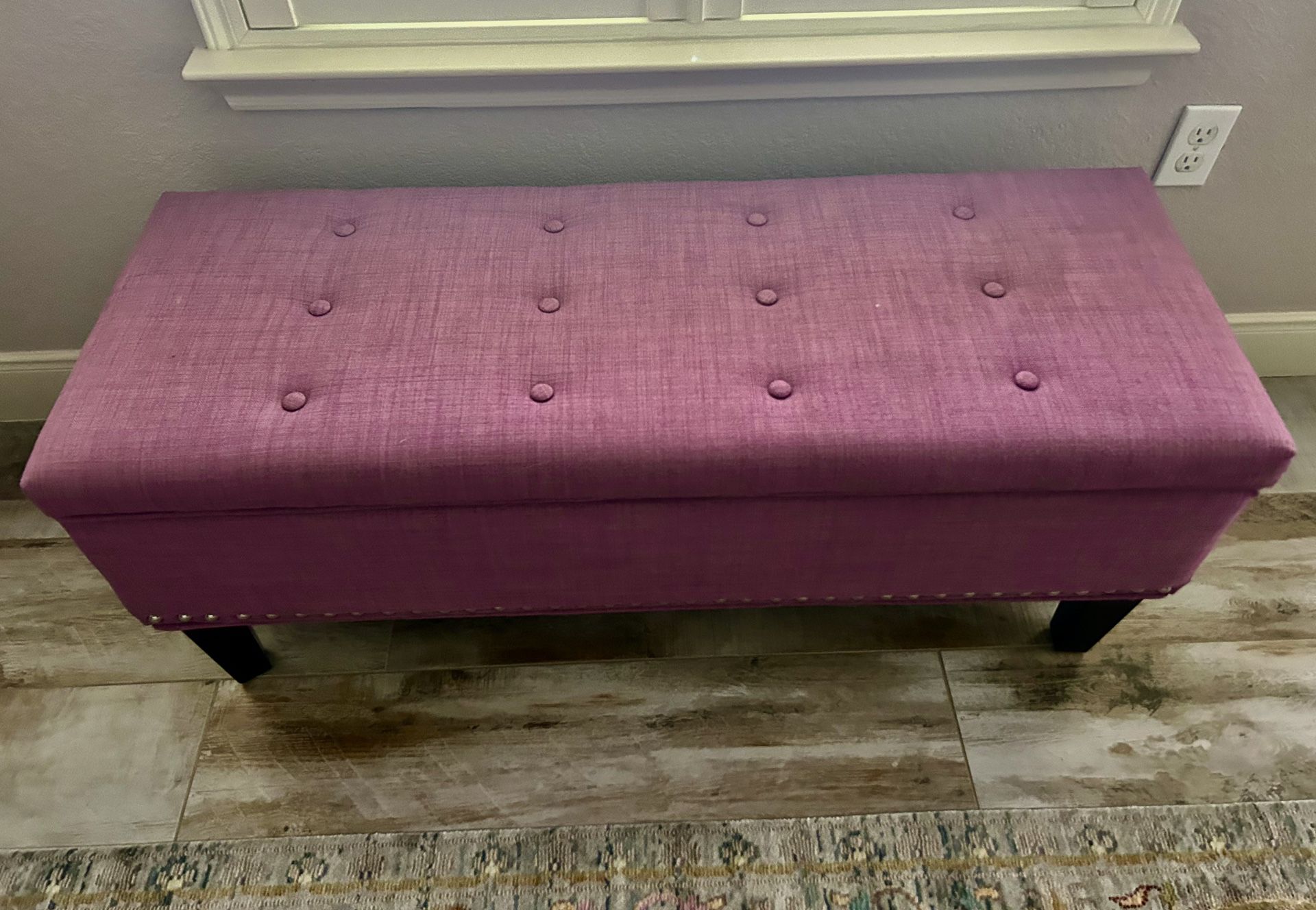 Pink-purple Storage Ottoman 