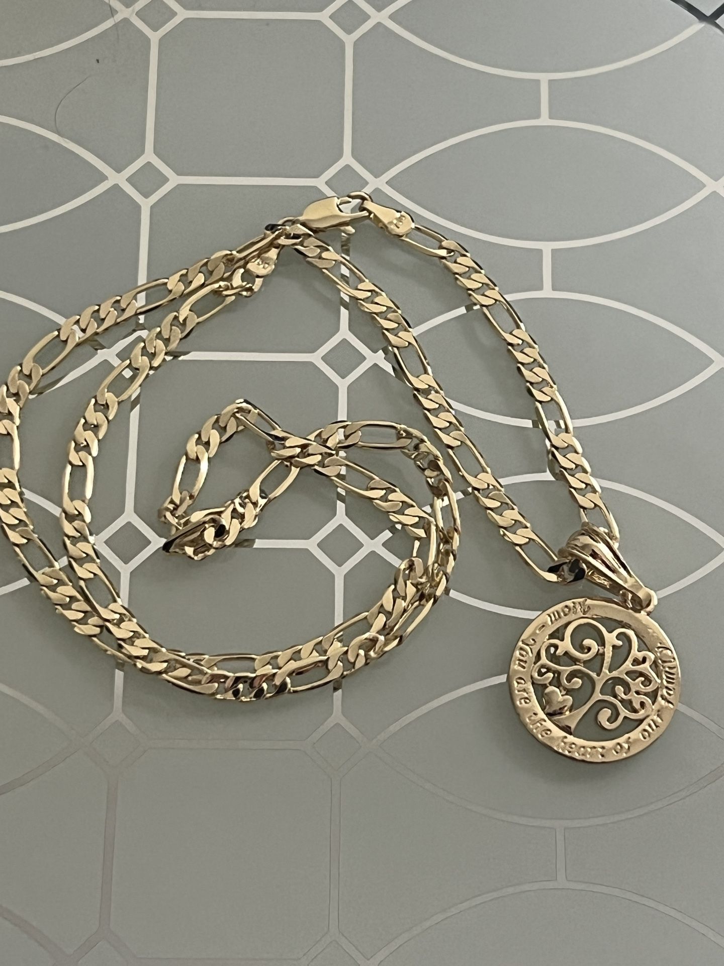 Tree Of Life Pendant With Message For Mom Engraved With Chain Necklace 22” 4mm