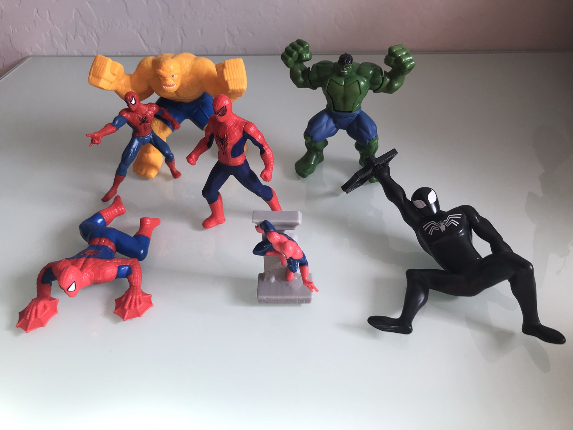 Superhero marvel Spider-Man hulk venom thing from fantastic four happy meal toys cake toppers