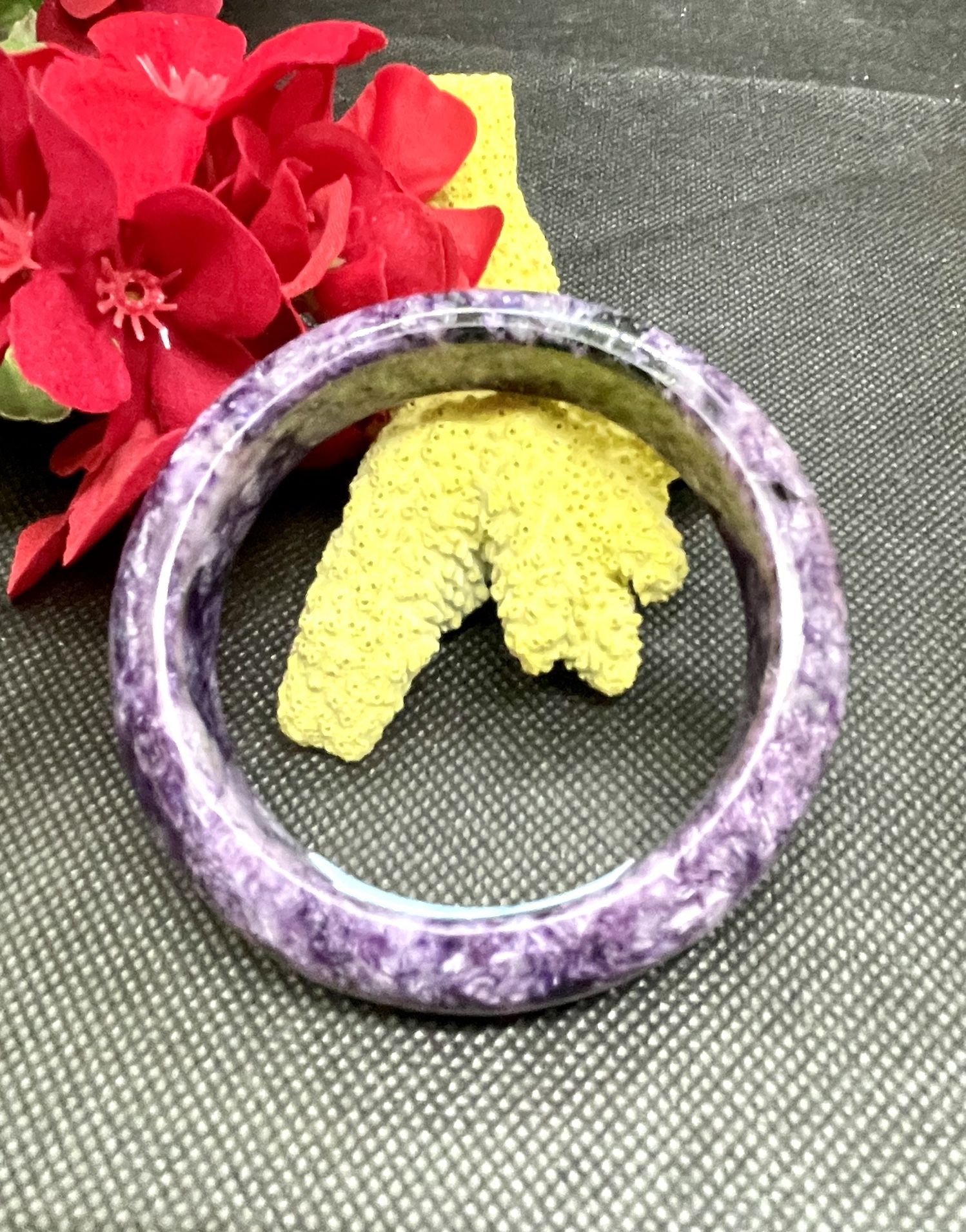 Purple Gemstone Bangle Bracelet