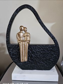 Abstract Couple Sculpture with Marble Base - $39
