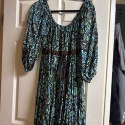 Women’s Turquoise Floral Print Dress