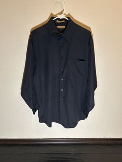 Mens Milano silk work dress button up long sleeve t shirt