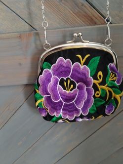 Hand made embroidered purse