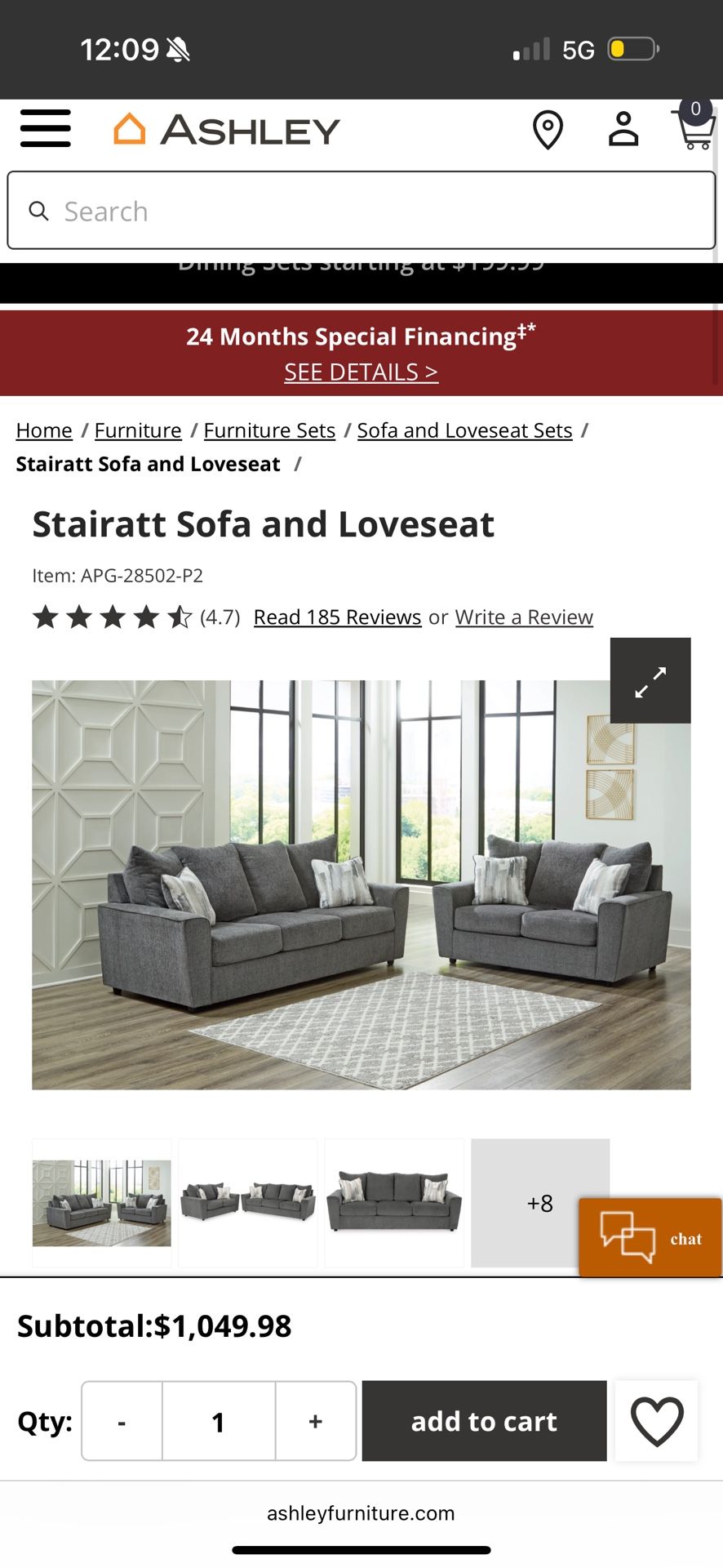 Stairatt Sofa and Loveseat