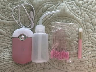 Eyelash extension cleaner and handheld fan