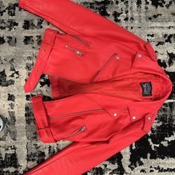 Levis Faux Red Leather Jacket Size Medium Women’s 