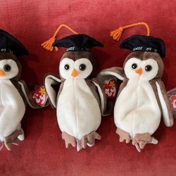 3 - Beanie Baby Graduation Owls - Wise 1998
