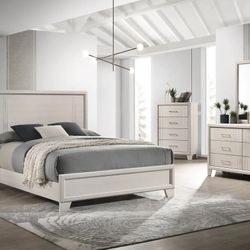 Charlie White Panel Bedroom Set King Size $10 Down