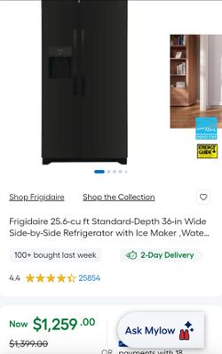1 yr old refrigerator black with Ice Maker ,Water Ice Dispenser