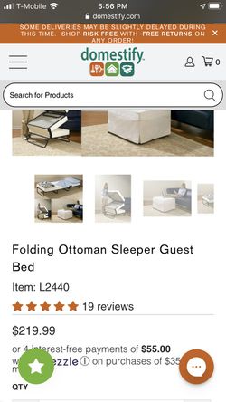 Folding Ottoman Sleeper Guest Bed
