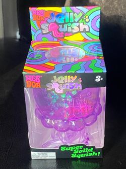 NeeDoh Purple JELLY SQUISH Sparkle Jellyfish Squishy Nee Doh 100% Authentic