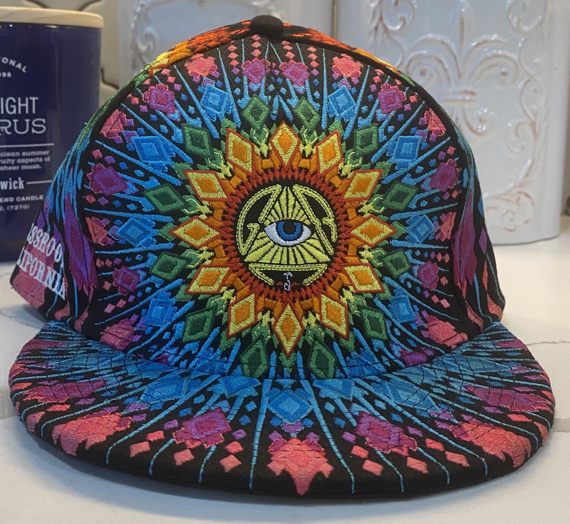 Grassroots California San Pedro Del Sol Fitted Hat 7 3/8 Rainbow Burst