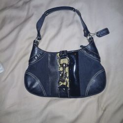 Coach Signature HAMPTON SHOULDER BAG TOTE BLACK  & SNAKEPRINT
