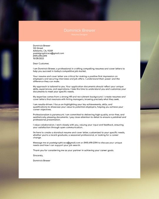 Resumes And Cover Letters (On Sale)💲
