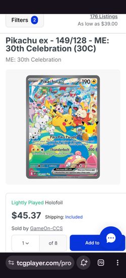 Pikachu ex 149/128 Pokémon Card Secret Rare