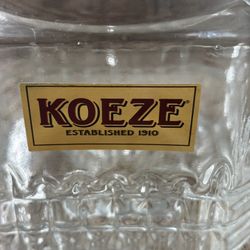 Koeze Glass Candy Nut Canister Vintage 
