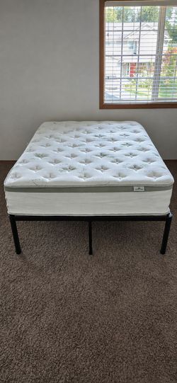 Newer Full Artemesia 12" Hybrid Mattress and Platform Bed Frame