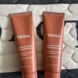 Lot of 2 Yensa Radiant Glow Polishing Mask Pumpkin Tumeric Vitamin C 0.5oz each