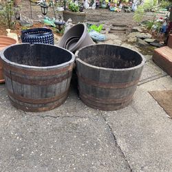 Wine Barrel, Whiskey Barrel, Flower Barrel, Flower Pots
