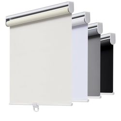 AOSKY Blackout Cordless Roller Shades For Windows, 35.5" W X 72" H, Ivory