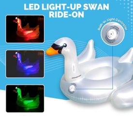 Blow up light up swan pool beach led