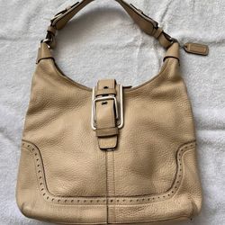 Authentic Coach Legacy Soho Buckle Shoulder Bag - Tan Pebbled Leather