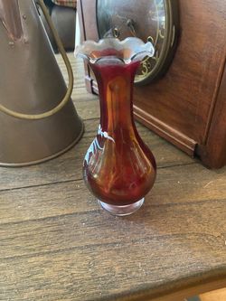 Ruby luster glass vase