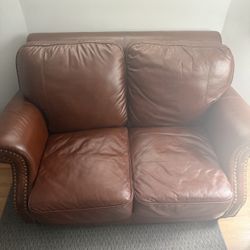 Real Leather Sofa Love Seat