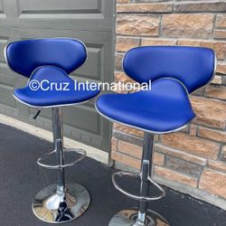 New 2 Blue Bar Stools 