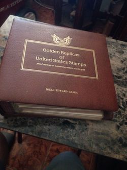 Golden replicas of the United States stamps