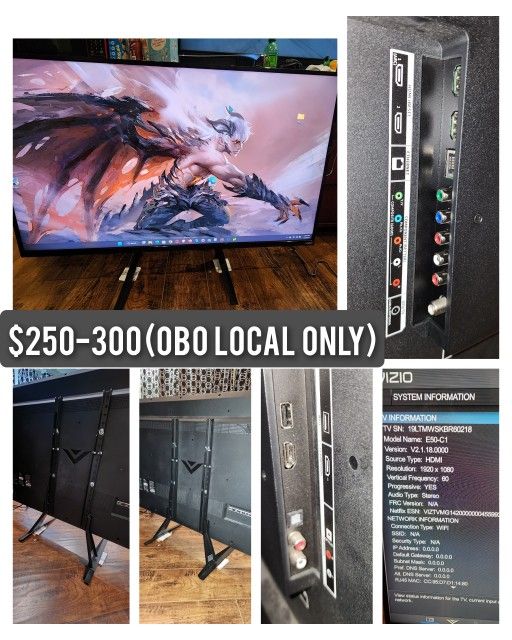 Vizio e50-c1 Series SMART TV ($300 OBO)