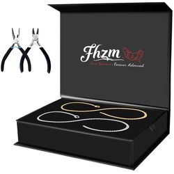 Sterling silver Bracelet Kit for Couples,Forever Locking Clasps, (Gold and Silver Color)