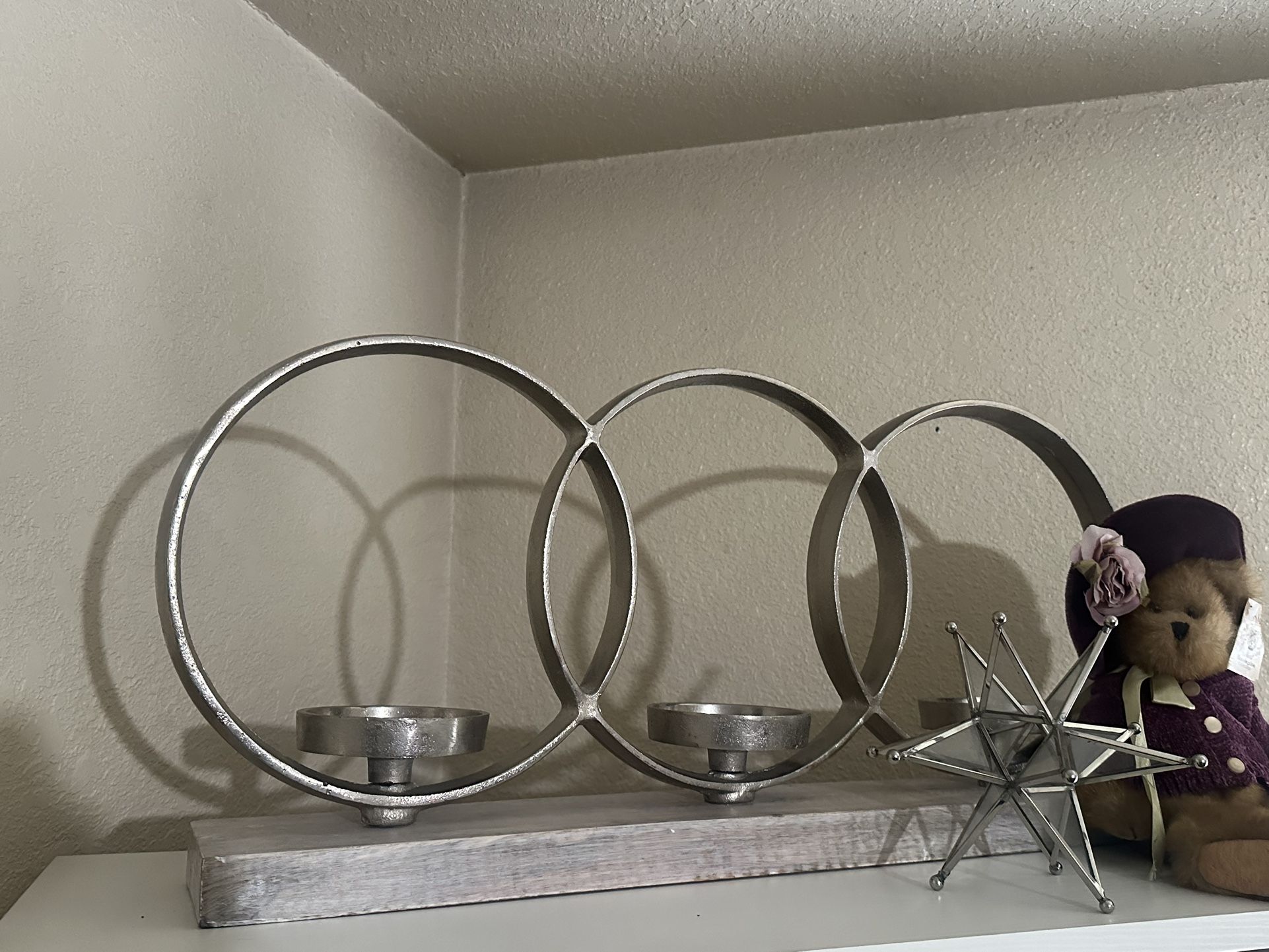 Brand New Large Pier One Imports 3 Ring Candle Holder